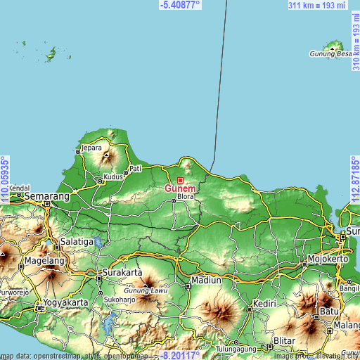 Topographic map of Gunem