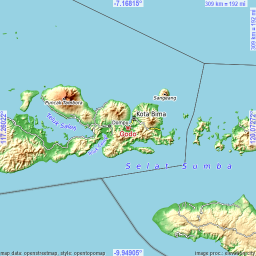 Topographic map of Godo