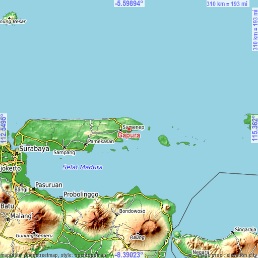Topographic map of Gapura
