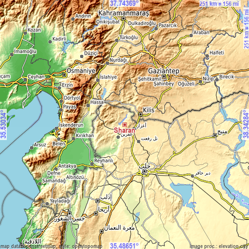 Topographic map of Sharān