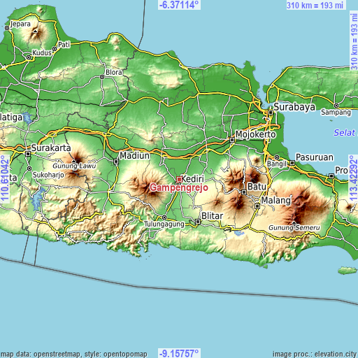 Topographic map of Gampengrejo