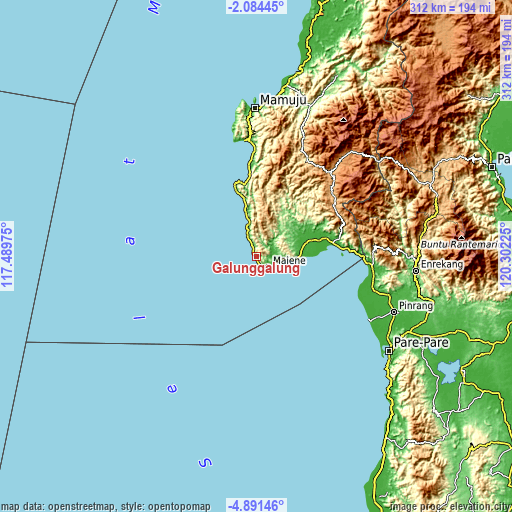 Topographic map of Galunggalung