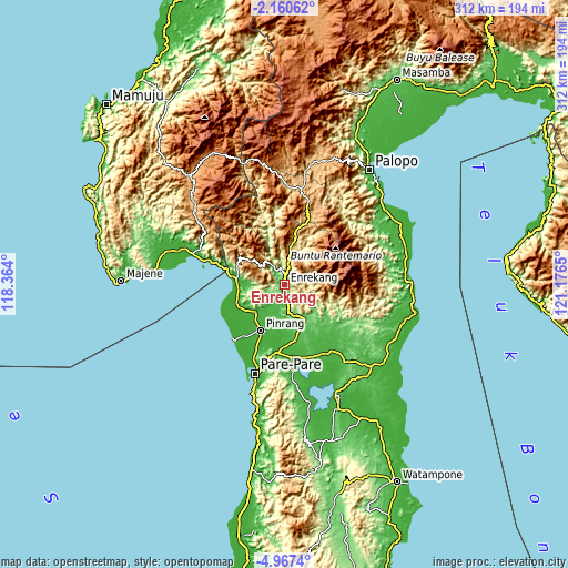 Topographic map of Enrekang
