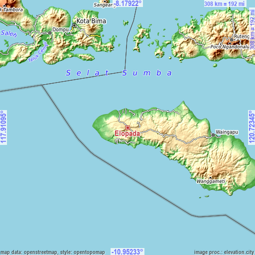 Topographic map of Elopada