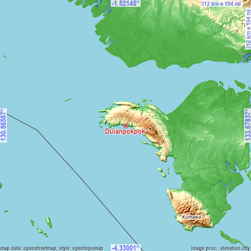 Topographic map of Dulanpokpok