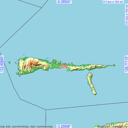 Topographic map of Dofa