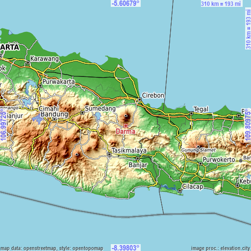Topographic map of Darma