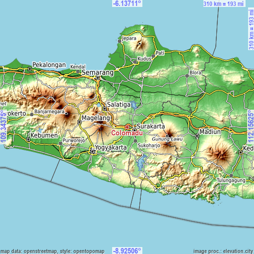 Topographic map of Colomadu