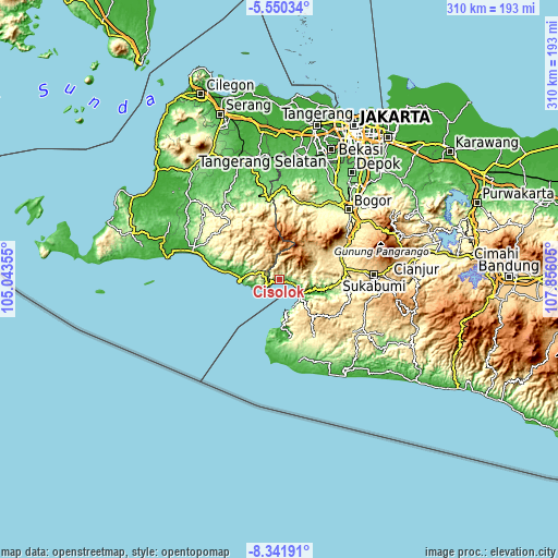 Topographic map of Cisolok
