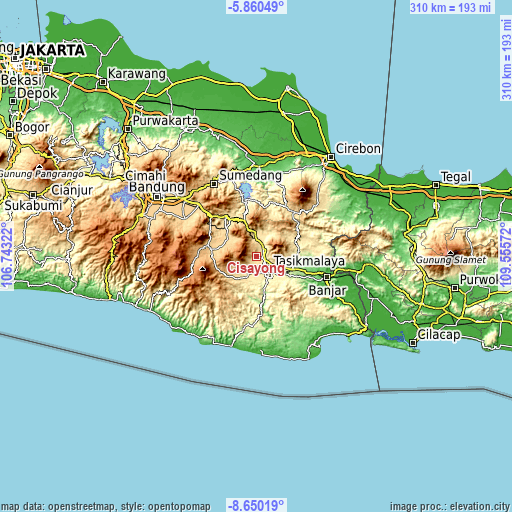 Topographic map of Cisayong