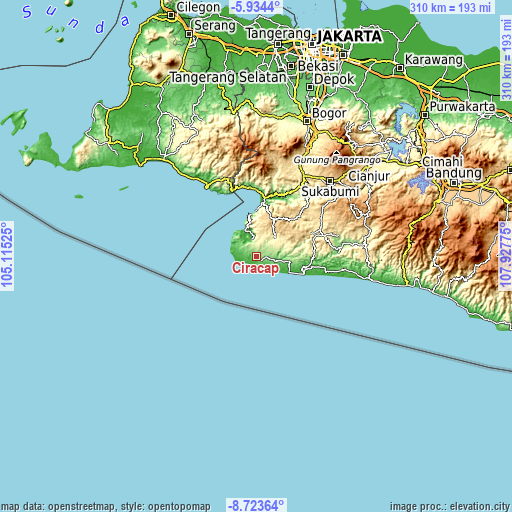 Topographic map of Ciracap