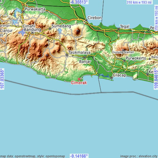 Topographic map of Cimerak