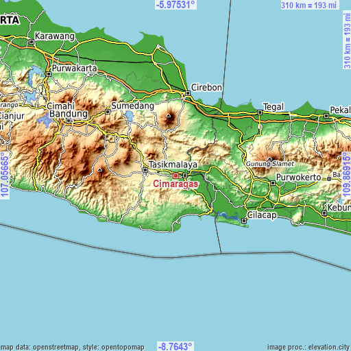 Topographic map of Cimaragas