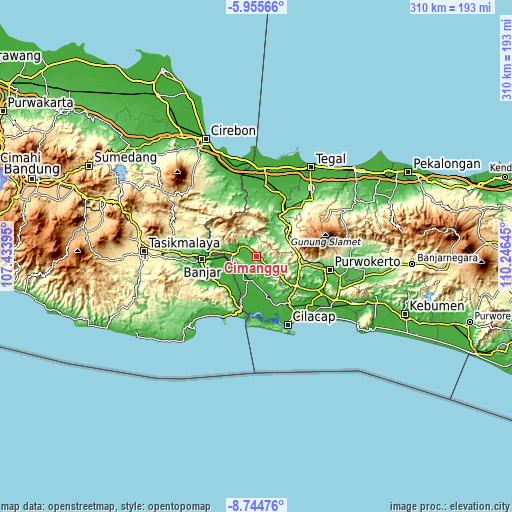 Topographic map of Cimanggu