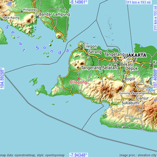 Topographic map of Cilegong