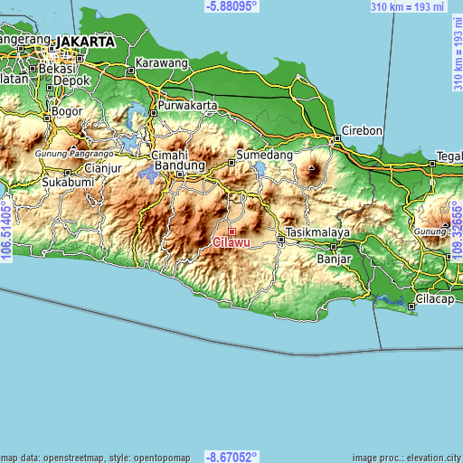 Topographic map of Cilawu