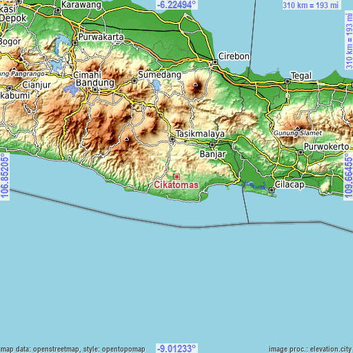 Topographic map of Cikatomas