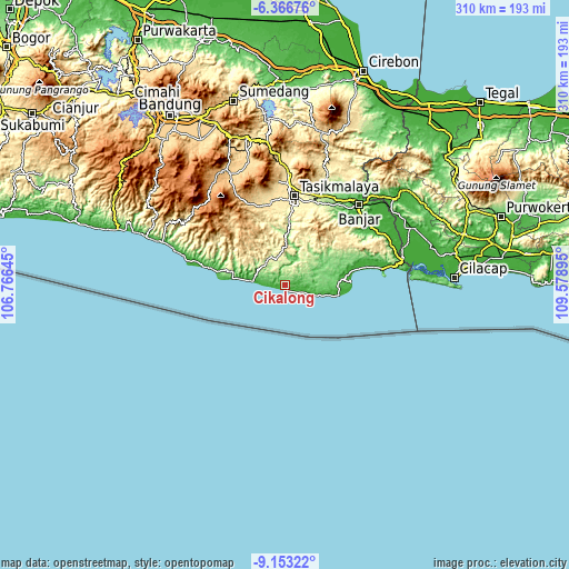 Topographic map of Cikalong