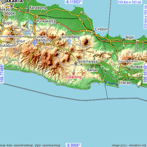 Topographic map of Cibalong