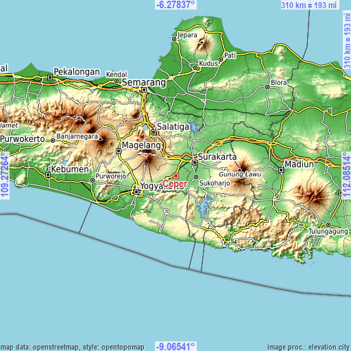 Topographic map of Ceper