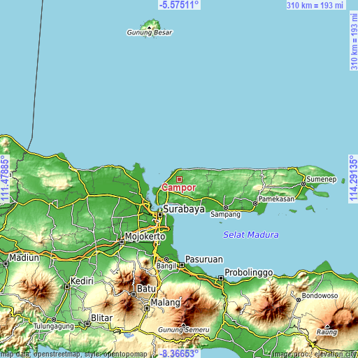 Topographic map of Campor