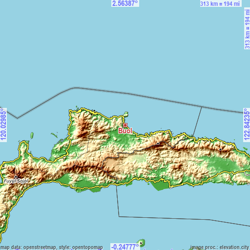 Topographic map of Buol