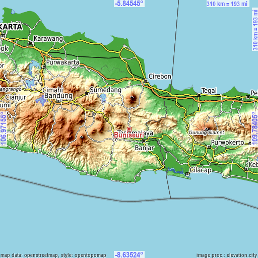 Topographic map of Buniseuri