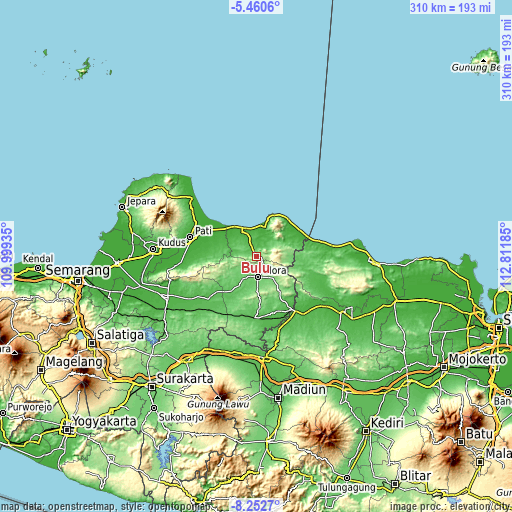 Topographic map of Bulu