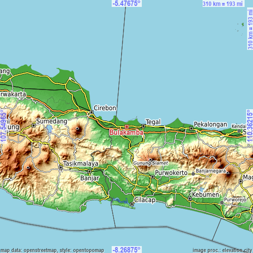 Topographic map of Bulakamba