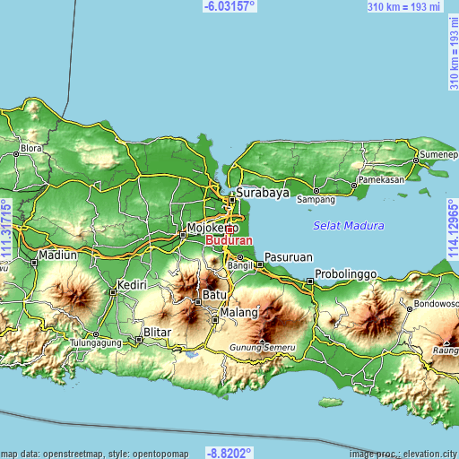 Topographic map of Buduran