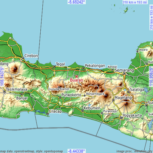 Topographic map of Buaran