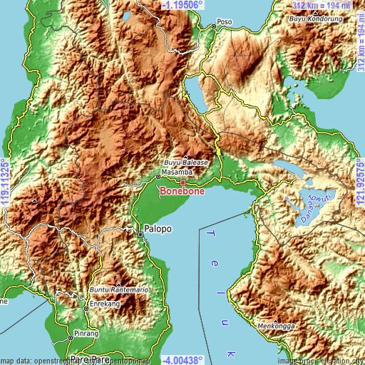 Topographic map of Bonebone