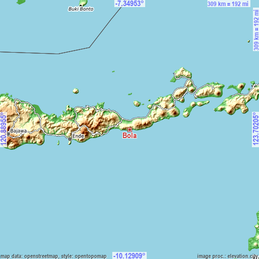 Topographic map of Bola