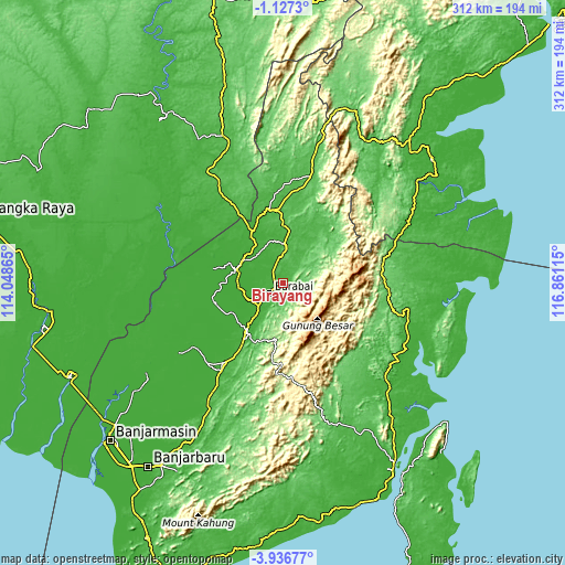 Topographic map of Birayang