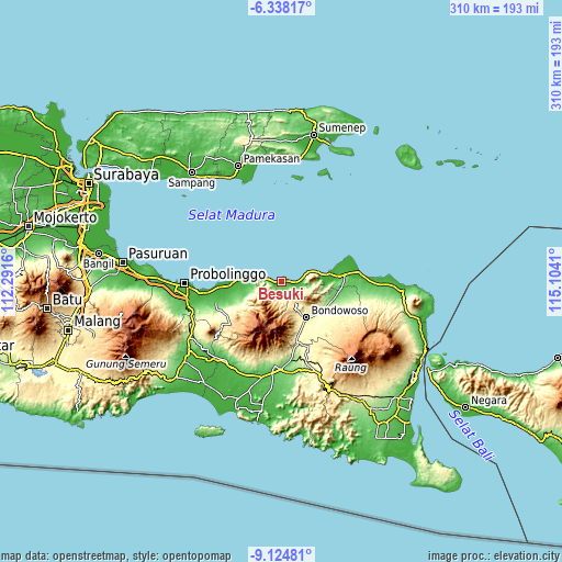 Topographic map of Besuki