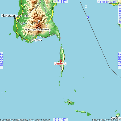 Topographic map of Benteng