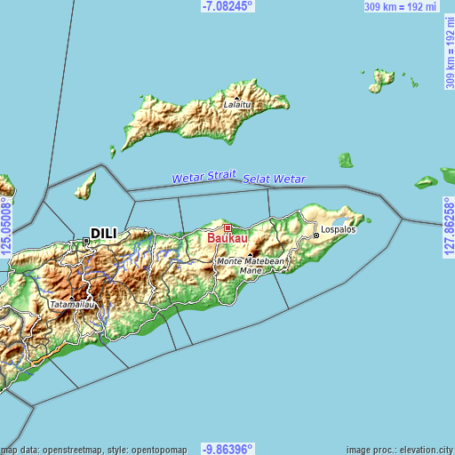 Topographic map of Baukau