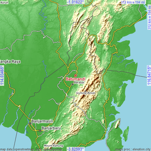 Topographic map of Batumandi