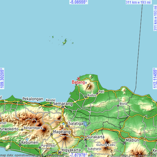 Topographic map of Batang