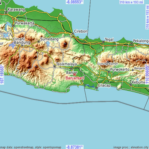 Topographic map of Banjarsari