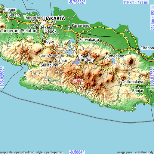 Topographic map of Banjar