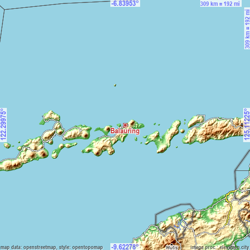 Topographic map of Balauring