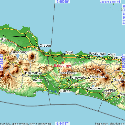 Topographic map of Balapulang