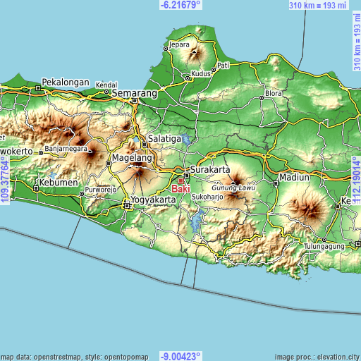Topographic map of Baki