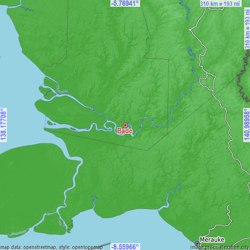 Topographic map of Bade