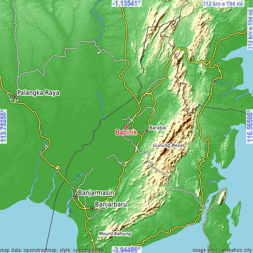 Topographic map of Babirik