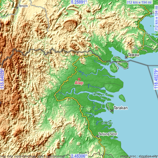 Topographic map of Atap