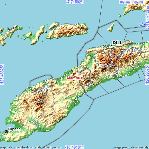 Topographic map of Atambua