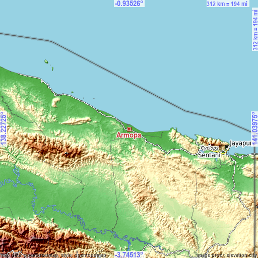 Topographic map of Armopa