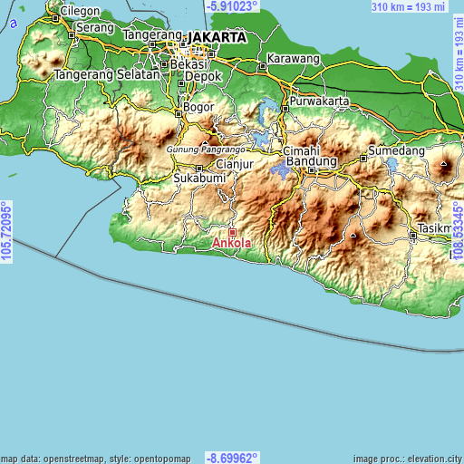 Topographic map of Ankola